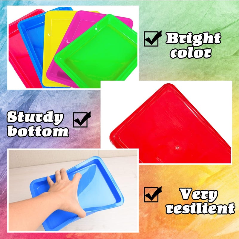 Eerrhhaq 10 Pack Activity Plastic Art Trays,14 * 10 Inch Art Trays for Arts and Crafts,Multicolor Plastic Art Trays for DIY Projects,Beads,Painting,Jewelry - Image 3